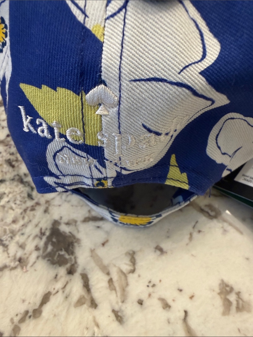 kate spade Blue Floral Baseball Cap ..wild blue iris ..nwt ..o/s - Picture 3 of 8